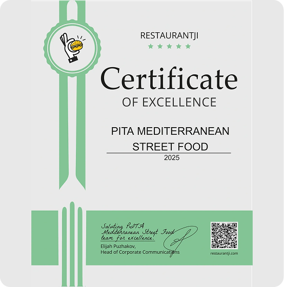 Restaurantji Excellence Certificate 2025